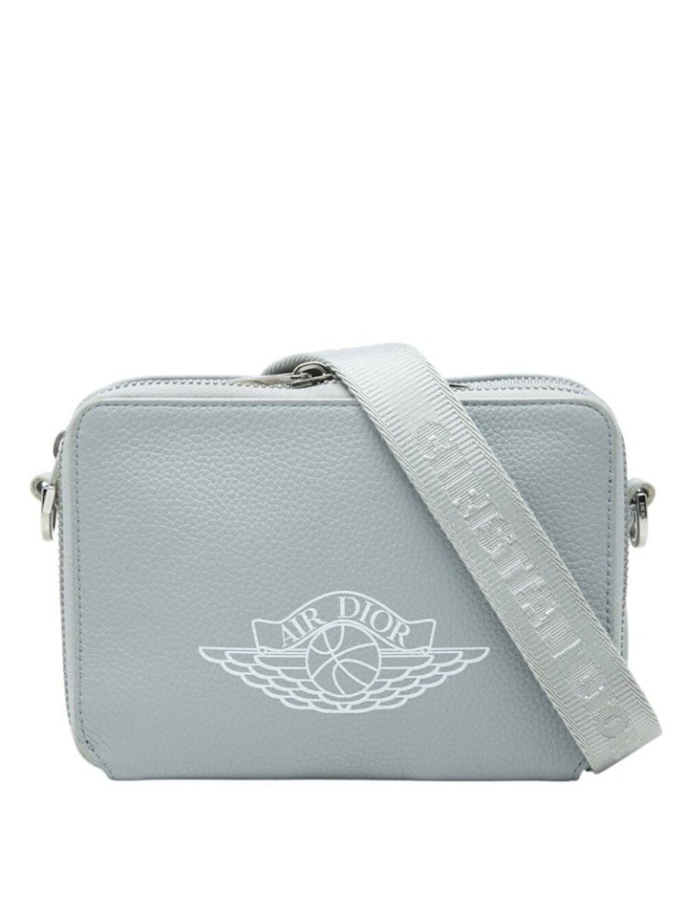 Dior Nike Air Jordan Air Crossbody Shoulder Bag Gray Leather